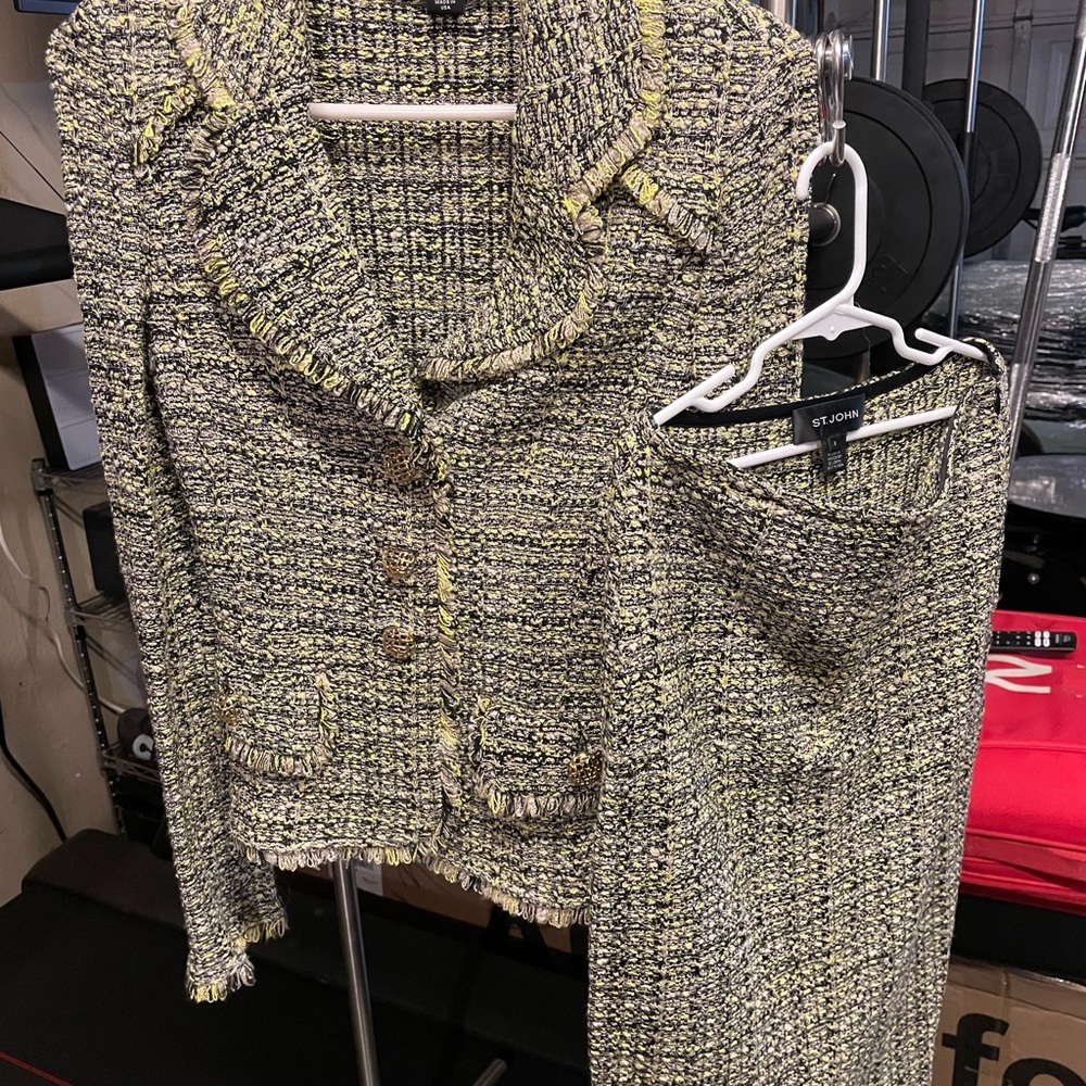 St. John Women's Tweed Jacket - Black and Yellow